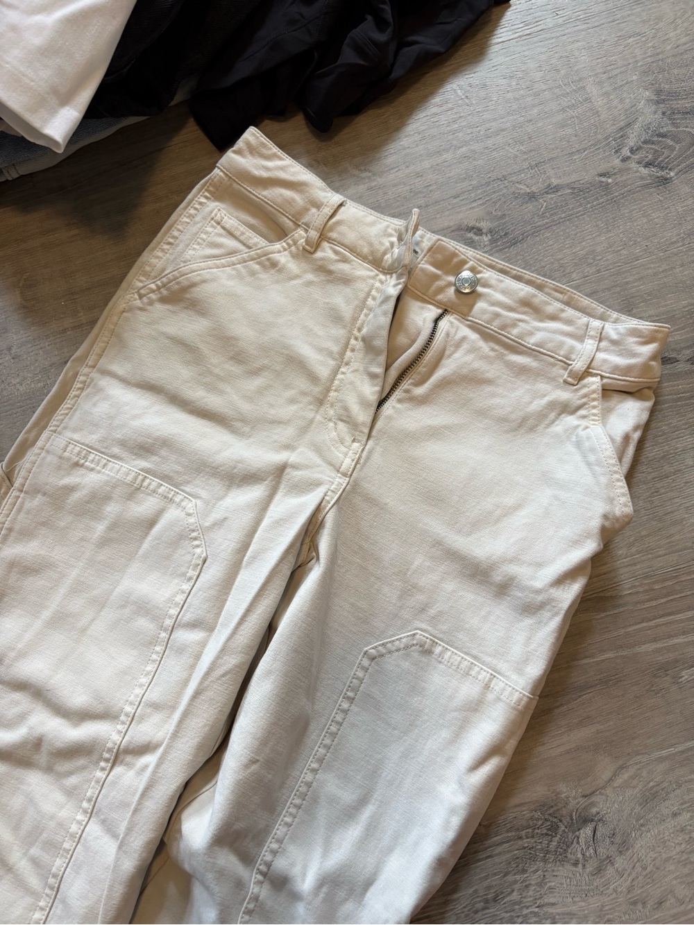 Wilfred Cream Cargo Pants with Reinforced Knees
